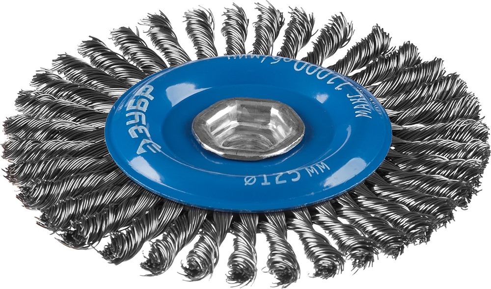 ЗУБР  125 мм, стальная проволоки 0.5 мм, щетка дисковая для УШМ, Профессионал (35192-125) 35192-125_z02