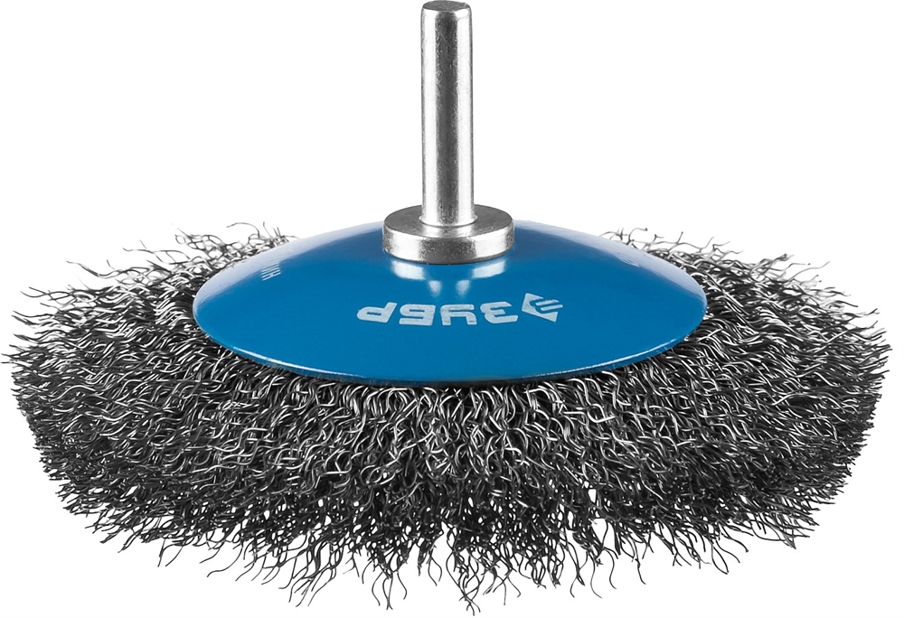 ЗУБР  100 мм, витая стальная латунированная проволока 0.3 мм, коническая щетка для дрели, Профессионал (35230-100) 35230-100_z02