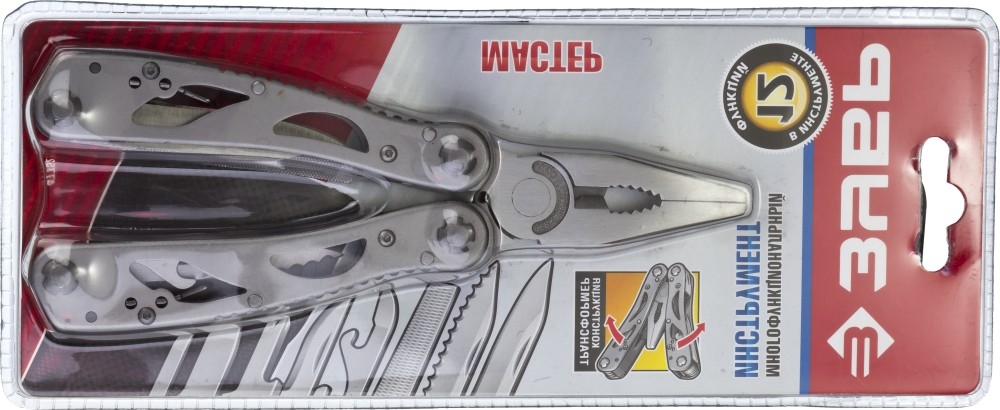 ЗУБР  12 в 1, облегченная рукоятка 105 мм, многофункциональный инструмент (47752) 47752