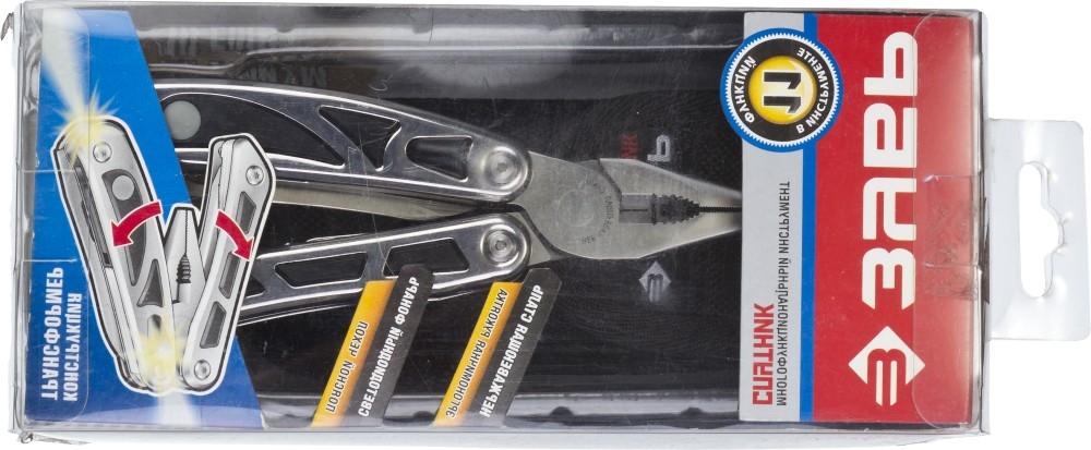 ЗУБР  11 в 1, металлическая рукоятка 110 мм, многофункциональный инструмент (47770) 47770