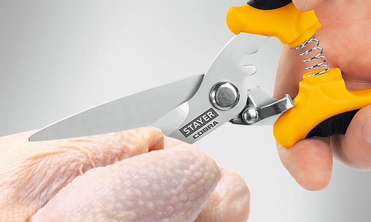 STAYER  COBRA, 200 мм, Универсальные технические ножницы, Professional (23227) 23227