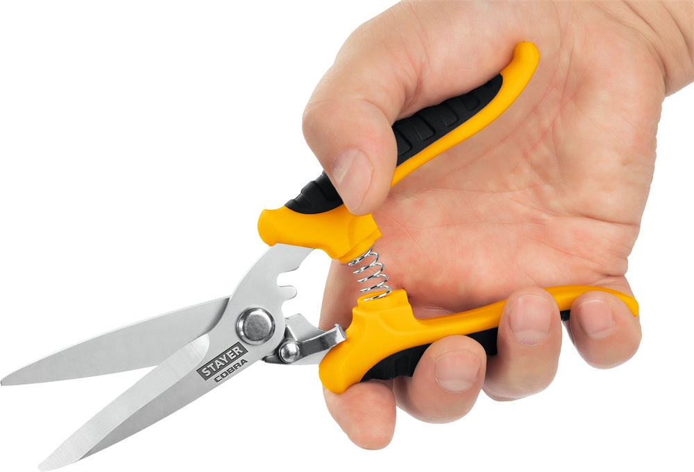 STAYER  COBRA, 200 мм, Универсальные технические ножницы, Professional (23227) 23227