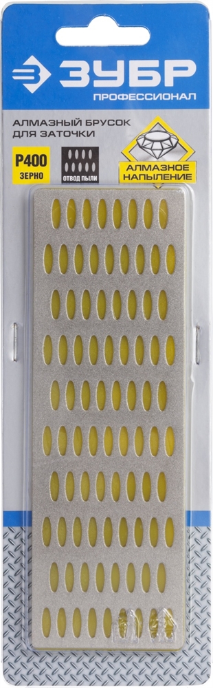 ЗУБР  50 х 150 мм, Р400, мелкая зернистость, алмазный заточной брусок, Профессионал (35715-01) 35715-01_z01