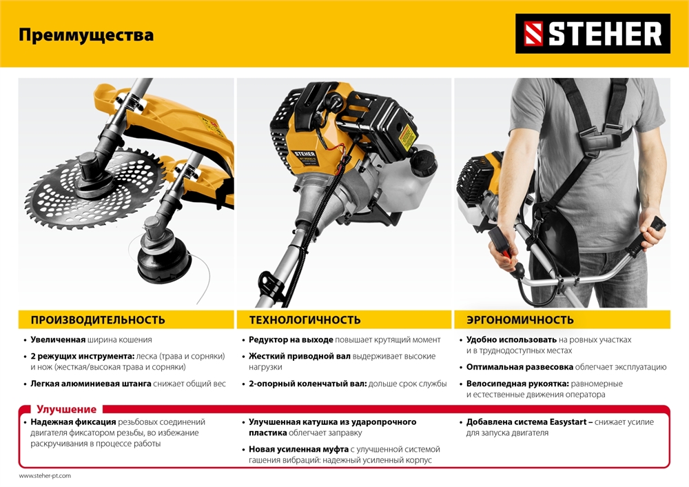 STEHER  1.3 кВт, бензиновый триммер (BT-1300) BT-1300