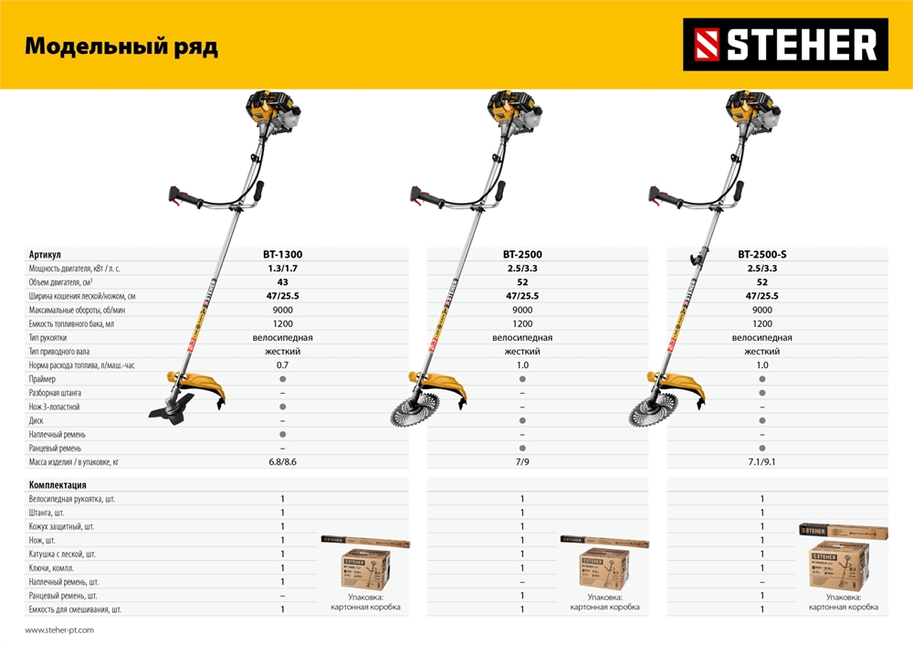 STEHER  1.3 кВт, бензиновый триммер (BT-1300) BT-1300