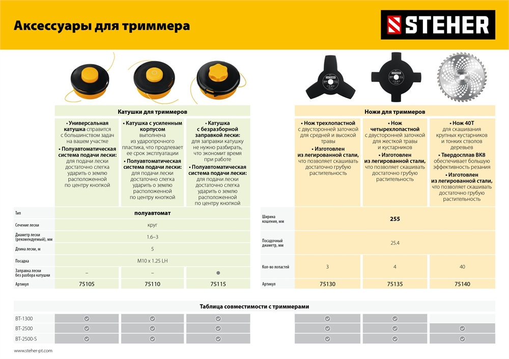 STEHER  2.5 кВт, бензиновый триммер (BT-2500-S) BT-2500-S