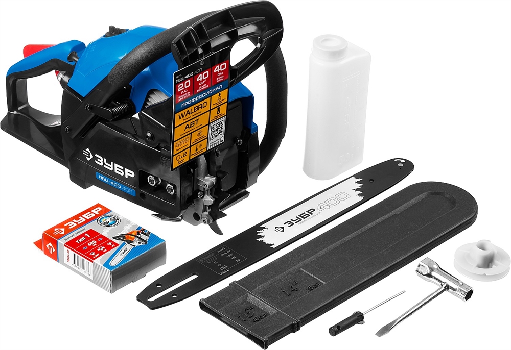 ЗУБР  40 см3, 40 см, бензопила, Профессионал (ПБЦ-400 40П) ПБЦ-400 40П