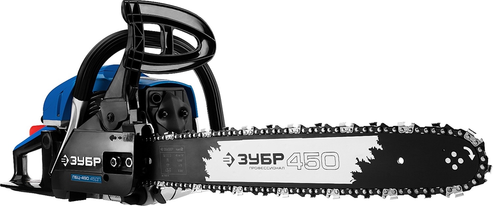 ЗУБР  49 см3, 45 см, бензопила, Профессионал (ПБЦ-490 45ДП) ПБЦ-490 45ДП