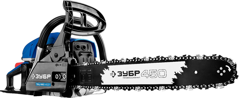 ЗУБР  56 см3, 45 см, бензопила, Профессионал (ПБЦ-560 45ДП) ПБЦ-560 45ДП