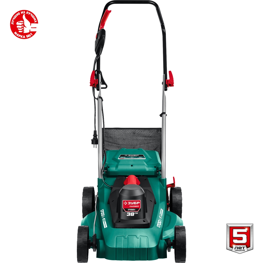 ЗУБР  1700 Вт, ш/с 38 см, сетевая газонокосилка (ГСЦ-38-1700) ГСЦ-38-1700
