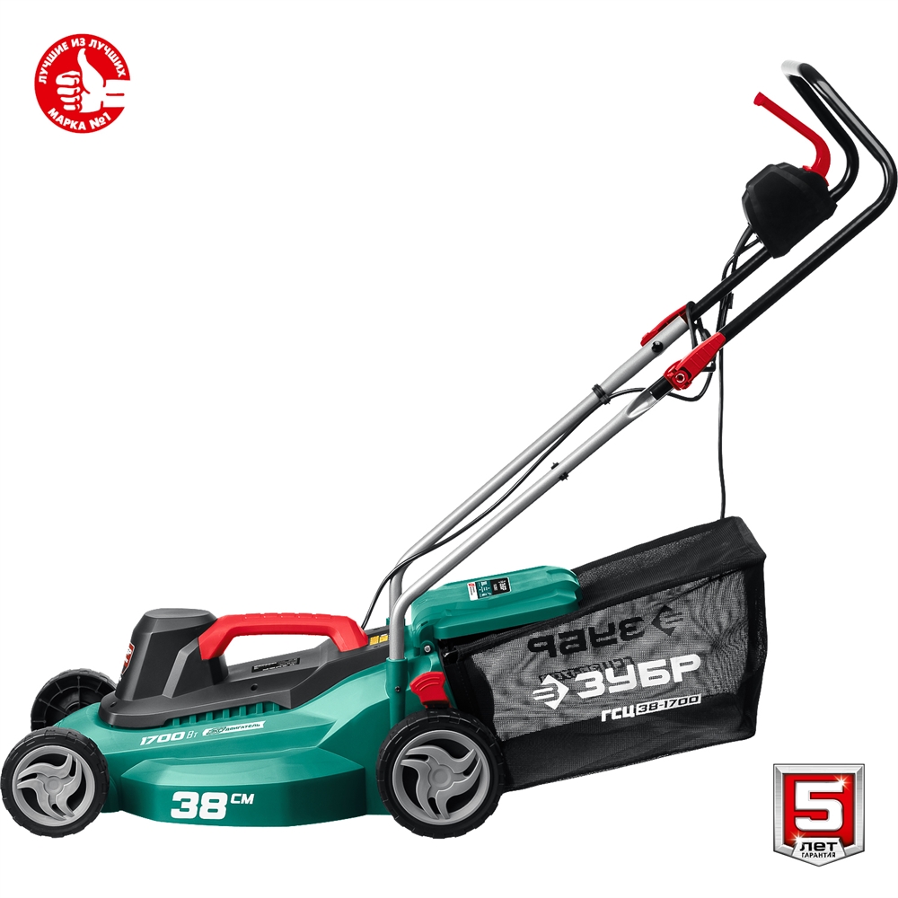 ЗУБР  1700 Вт, ш/с 38 см, сетевая газонокосилка (ГСЦ-38-1700) ГСЦ-38-1700