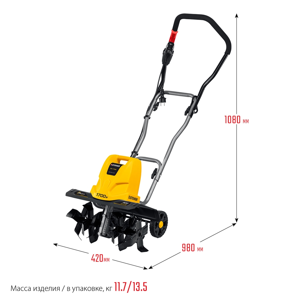 STEHER  1700 Вт, электрический культиватор (EK-1700) EK-1700
