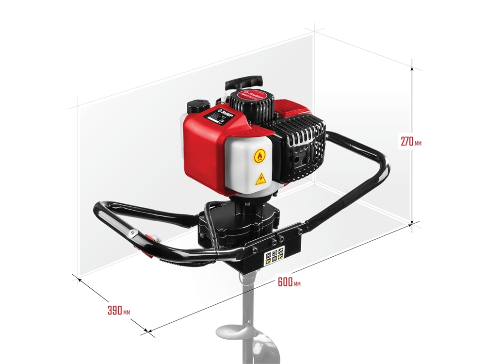ЗУБР  d 60 - 150 мм, 43 см3, 1 оператор, мотобур (бензобур) (МБ1-150) МБ1-150