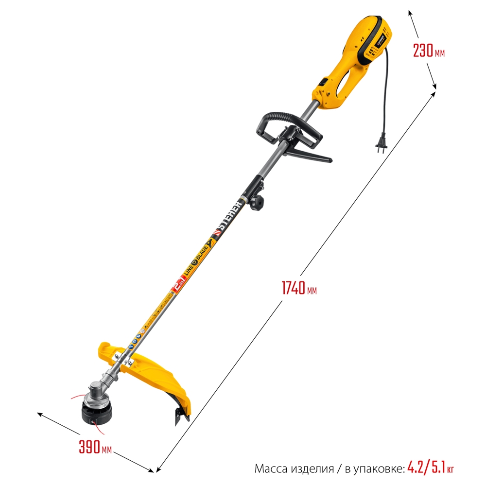 STEHER  1300 Вт, ш/с 38 см, сетевая коса (SEH-38-1300) SEH-38-1300