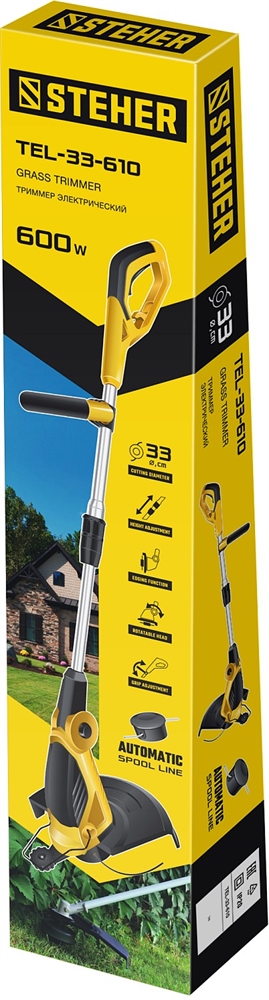 STEHER  600 Вт, ш/с 33 см, сетевой триммер (TEL-33-610) TEL-33-610