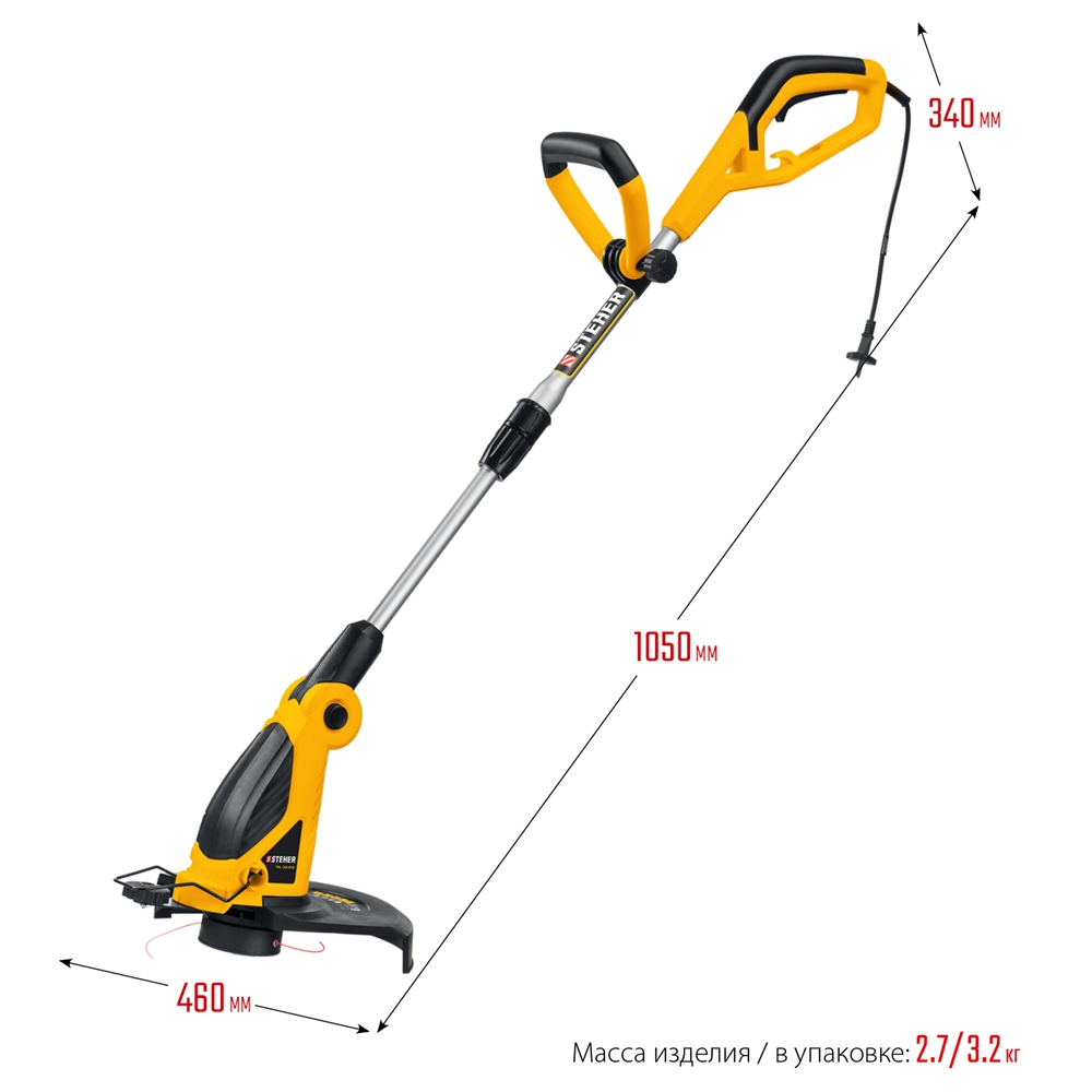 STEHER  600 Вт, ш/с 33 см, сетевой триммер (TEL-33-610) TEL-33-610