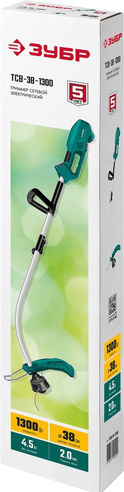 ЗУБР  1300 Вт, ш/с 38 см, сетевой триммер (ТCB-38-1300) ТСВ-38-1300