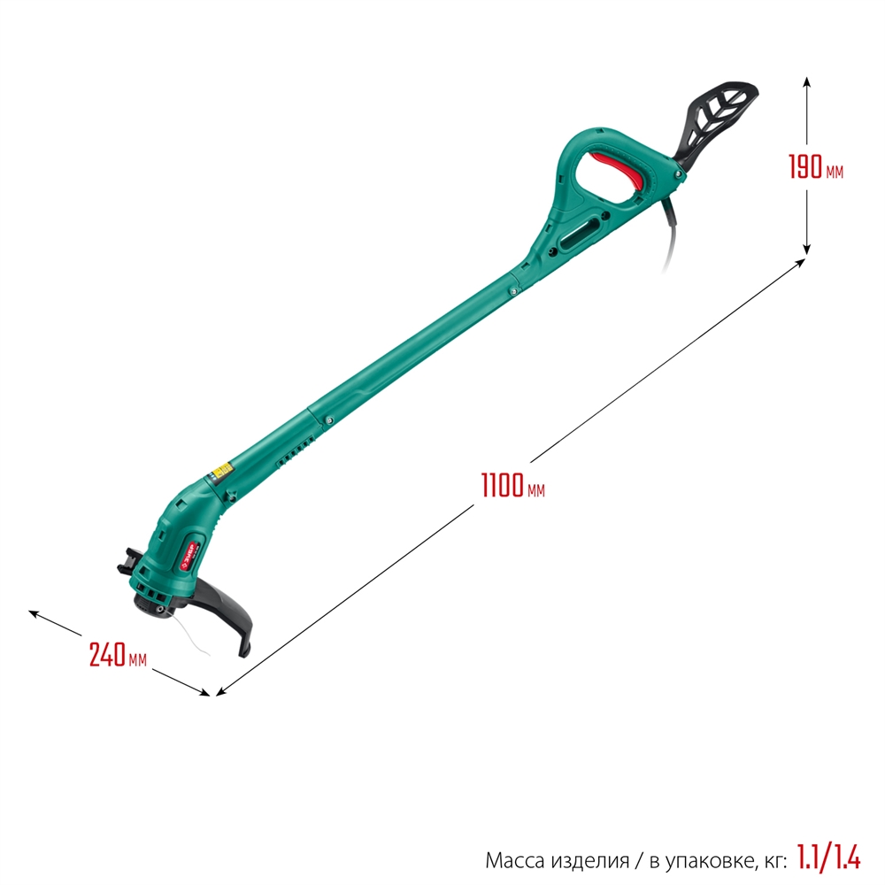 ЗУБР  300 Вт, ш/с 25 см, сетевой триммер (ТСН-25-300) ТСН-25-300