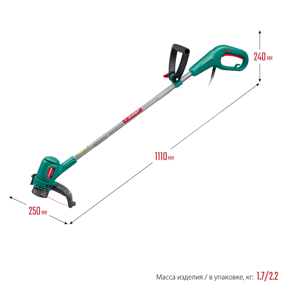 ЗУБР  400 Вт, ш/с 26 см, сетевой триммер (ТСН-26-400) ТСН-26-400