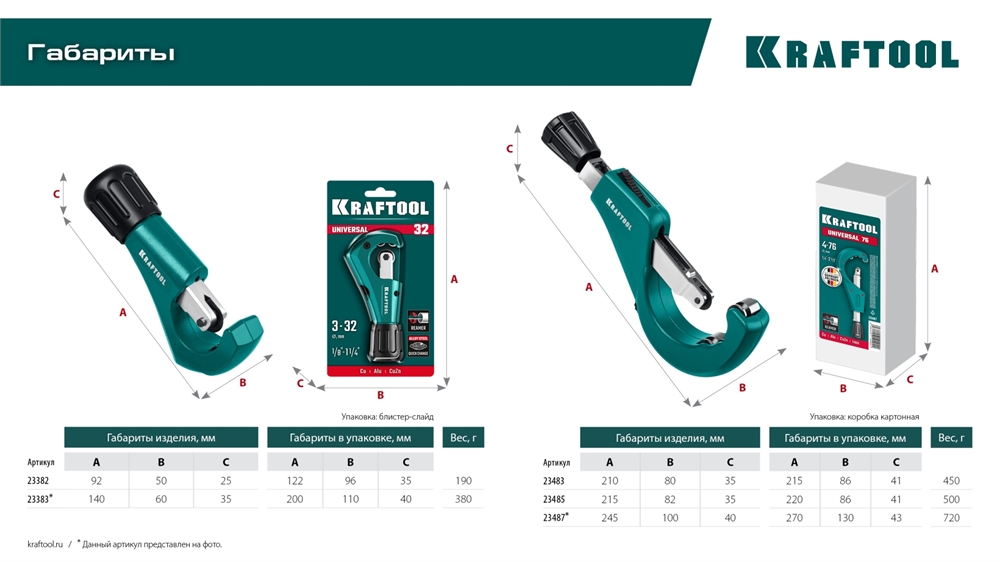 KRAFTOOL  Universal-35, 3 - 35 мм, труборез для меди и алюминия (23483) 23483