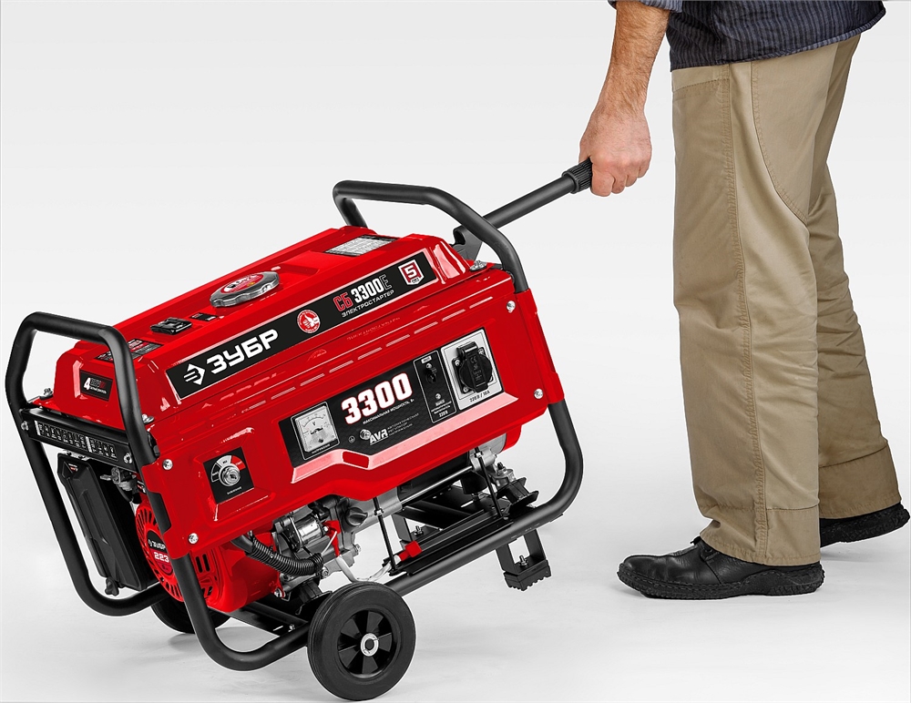 ЗУБР  № 1 для генераторов мощностью до 3500 Вт, набор колес + рукоятка (НКР-1) НКР-1