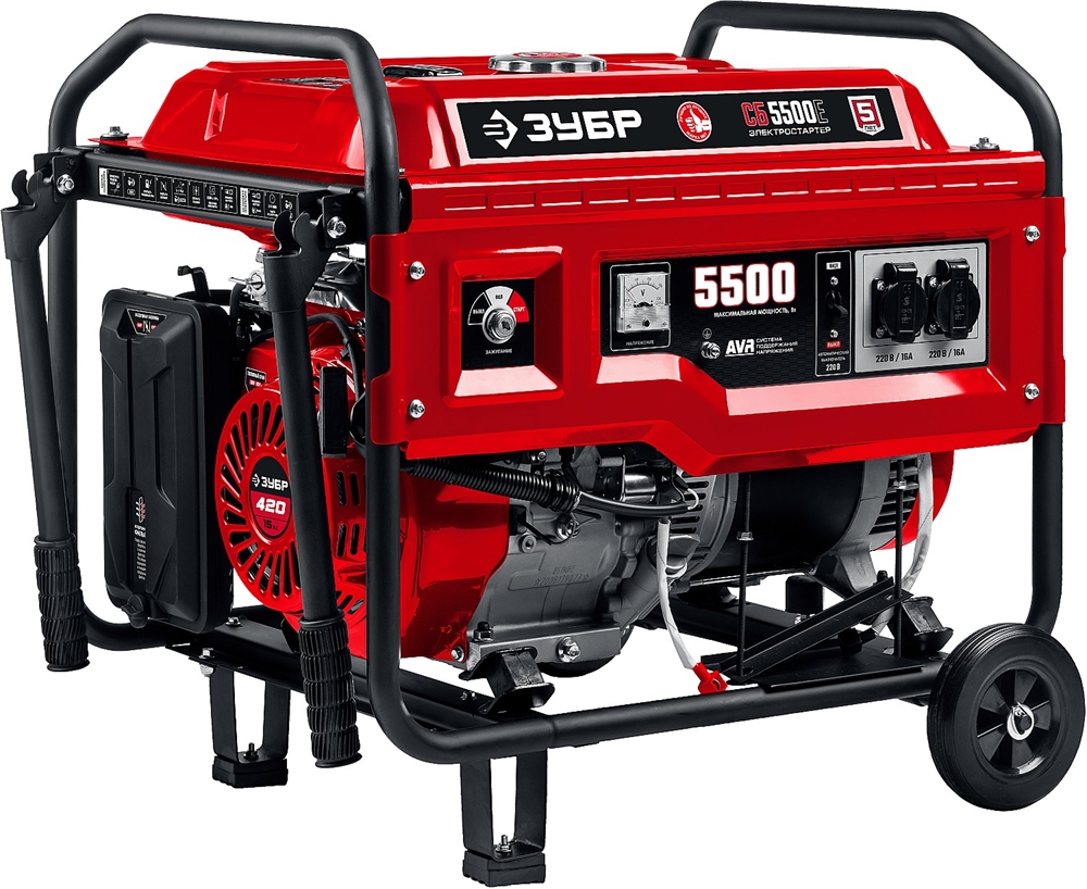 ЗУБР  № 2 для генераторов мощностью свыше 4000 Вт, набор колес + рукоятка (НКР-2) НКР-2