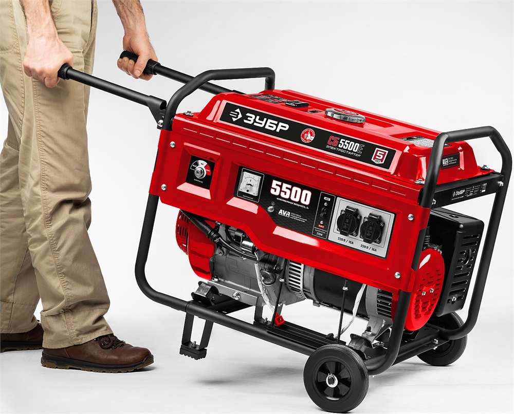 ЗУБР  № 2 для генераторов мощностью свыше 4000 Вт, набор колес + рукоятка (НКР-2) НКР-2