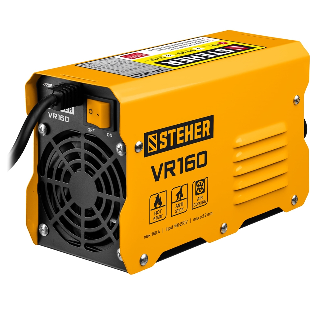 STEHER  ММА, 160 А, сварочный аппарат инверторный, макс. электрод Ø 3.2 мм (VR-160) VR-160