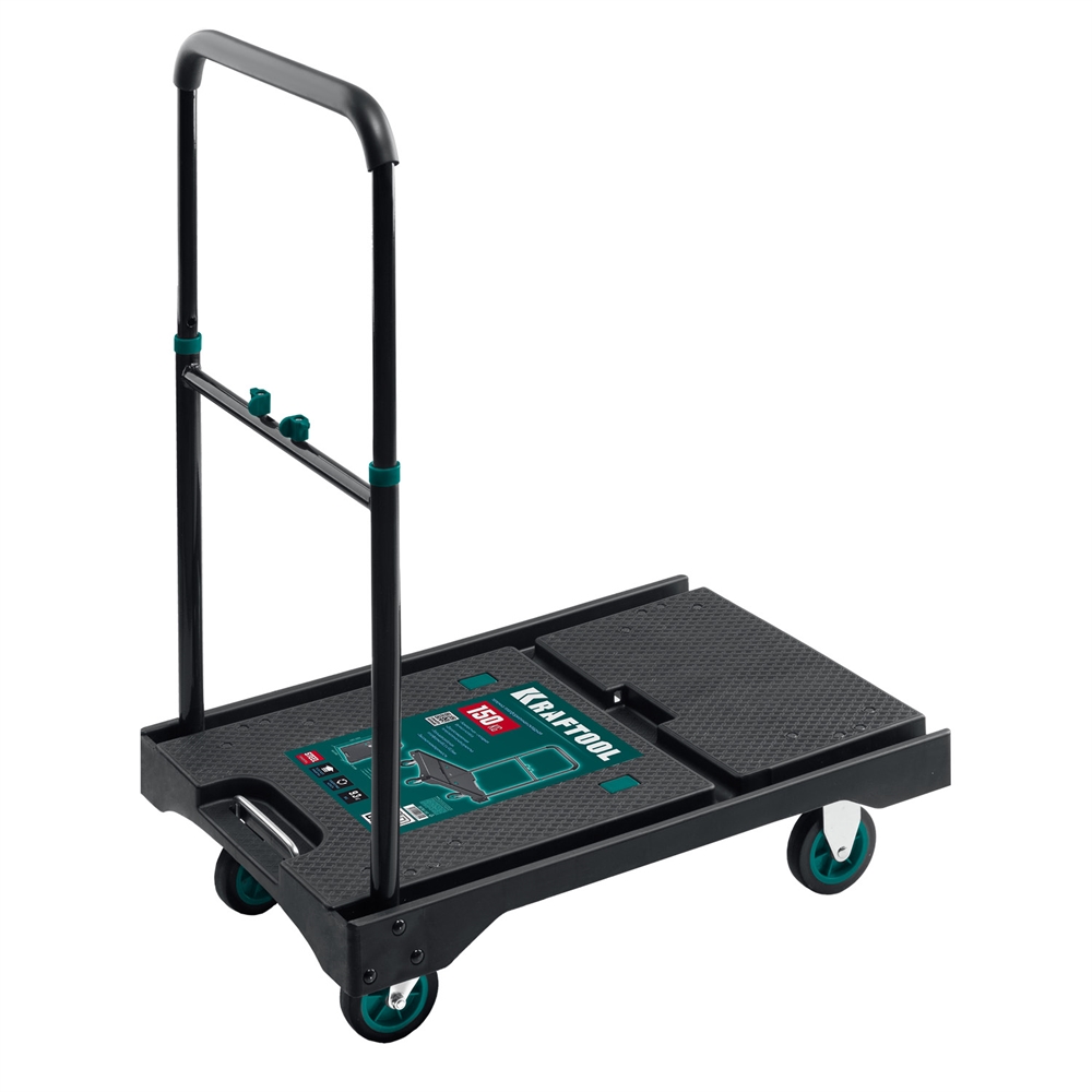 KRAFTOOL  до 150 кг,  платформа 68.0 х 49.5 см, складная рукоятка, складные колеса d 10 см, вес - 9.3 кг, платформенная тележка (38780-150) 38780-150