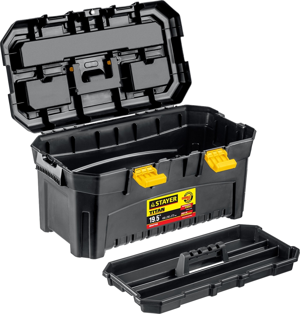 STAYER  TITAN-19, 490 x 290 x 270 мм, (19″), пластиковый ящик для инструментов (38016-19) 38016-19