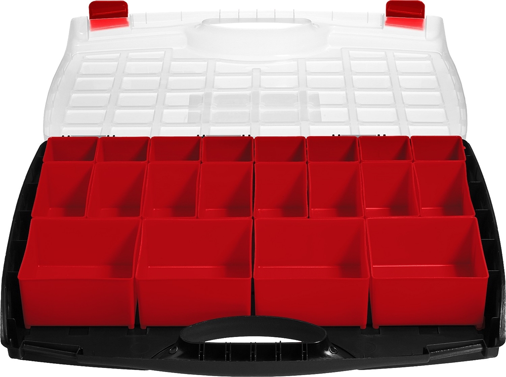 ЗУБР  ВОЛГА-20, 425 х 330 х 60 мм, пластиковый органайзер с 20 съемными лотками (38034-20) 38034-20