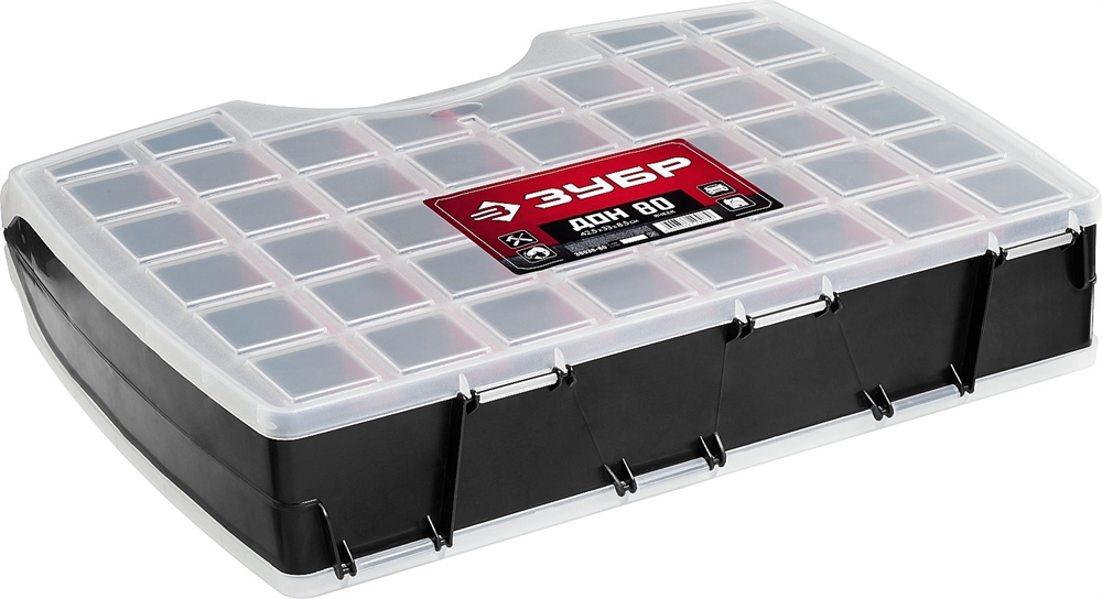 ЗУБР  ДОН-80, 425 х 330 х 85 мм, двухсторонний органайзер с 80 ячейками (38036-80) 38036-80