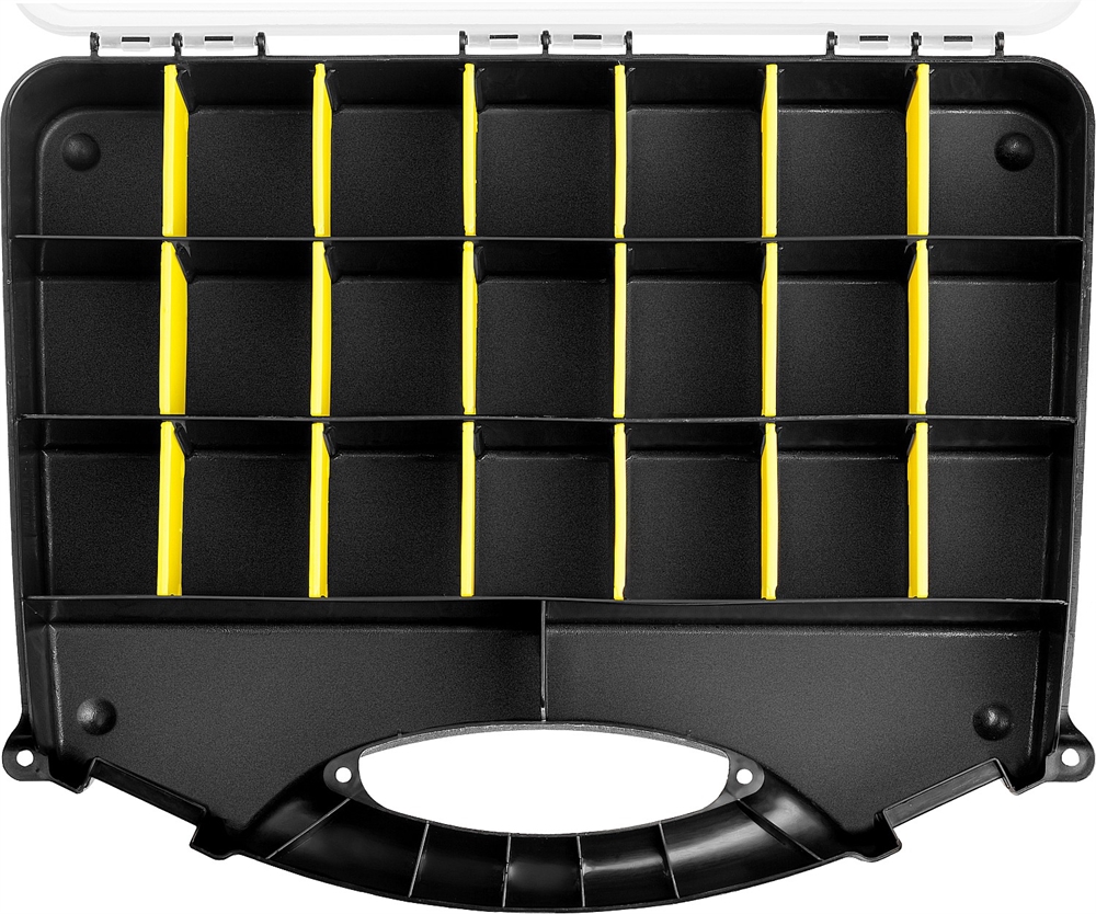 STAYER  SPACE-18, 455 х 355 х 70 мм, (18″), пластиковый органайзер с 21 ячейкой (38038-18) 38038-18_z01