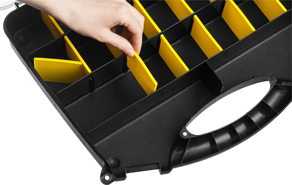 STAYER  SPACE-18, 455 х 355 х 70 мм, (18″), пластиковый органайзер с 21 ячейкой (38038-18) 38038-18_z01