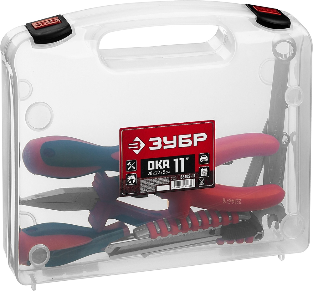 ЗУБР  ОКА-11, 280 х 220 х 50 мм,  (11″), кейс-органайзер (38102-11) 38102-11