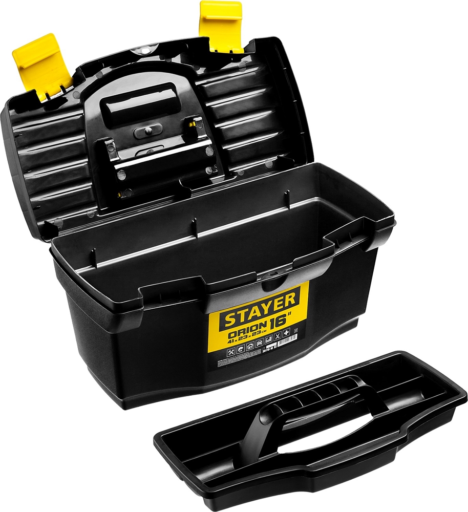 STAYER  ORION-16, 410 x 230 x 230 мм, (16″), пластиковый ящик для инструментов (38110-16) 38110-16_z03