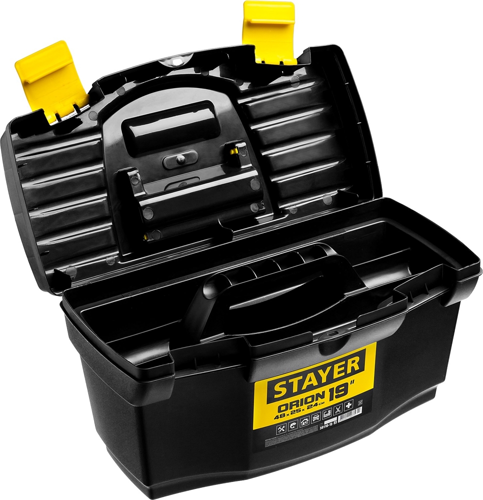 STAYER  ORION-19, 480 х 250 х 240 мм, (19″), пластиковый ящик для инструментов (38110-18) 38110-18_z03