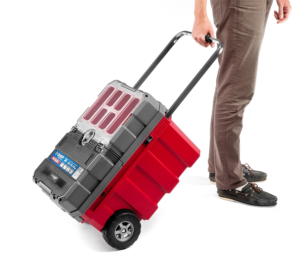 ЗУБР  МЕГАБОКС-24, 616 х 378 х 415 мм, (24″), пластиковый ящик-тележка для инструментов, Профессионал (38133-24) 38133-24