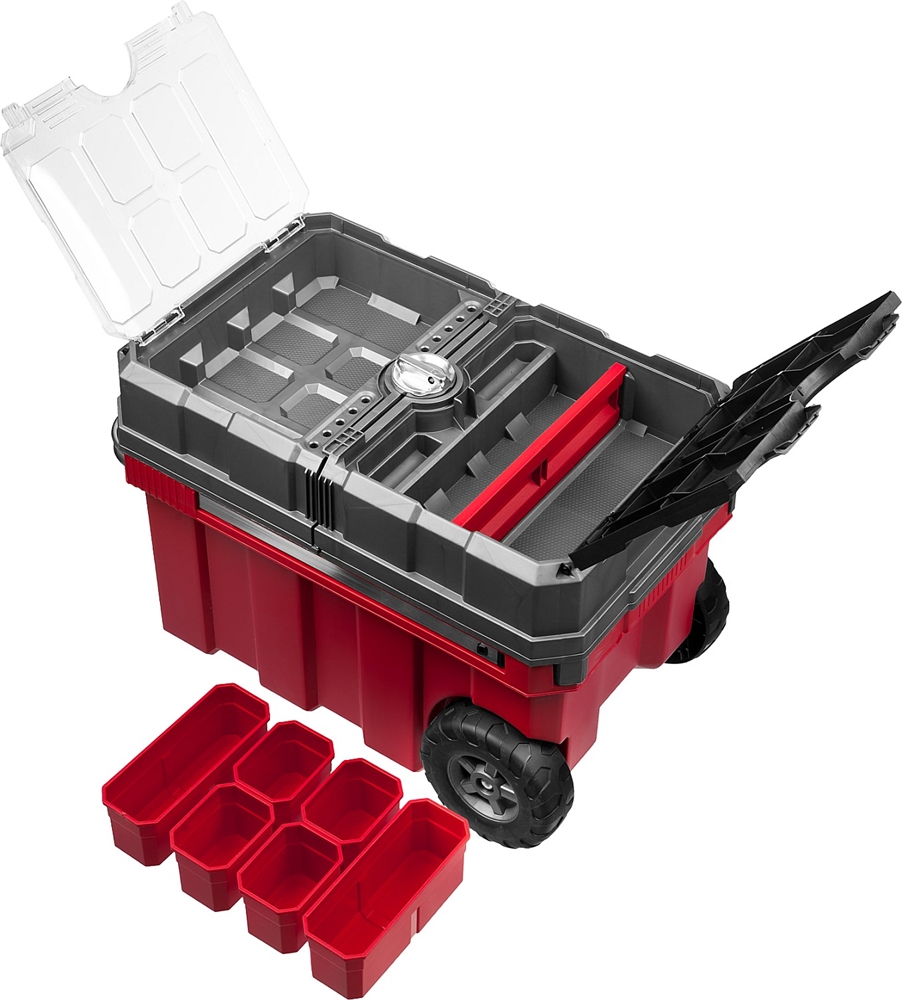 ЗУБР  МЕГАБОКС-24, 616 х 378 х 415 мм, (24″), пластиковый ящик-тележка для инструментов, Профессионал (38133-24) 38133-24