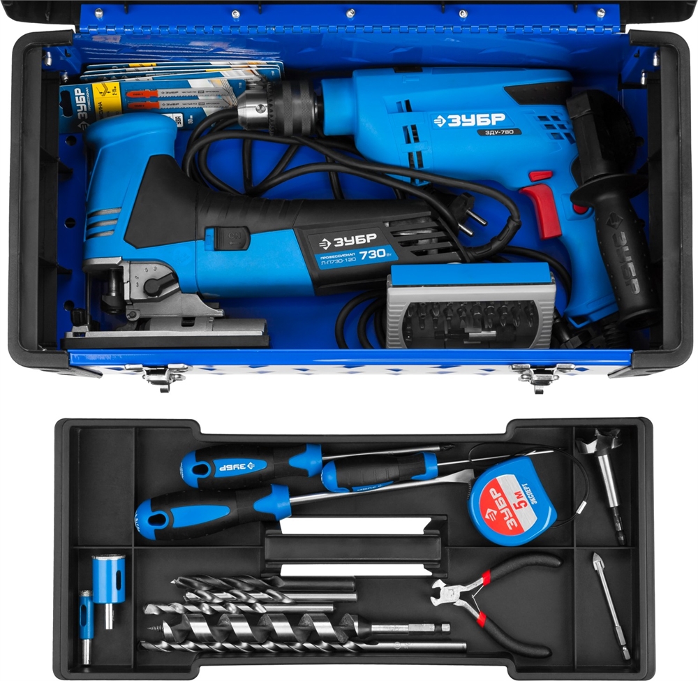 ЗУБР  СПЕЦ-18, 470 x 240 x 215 мм, (18″), металлический, ящик для инструментов, Профессионал (38155-18) 38155-18_z01