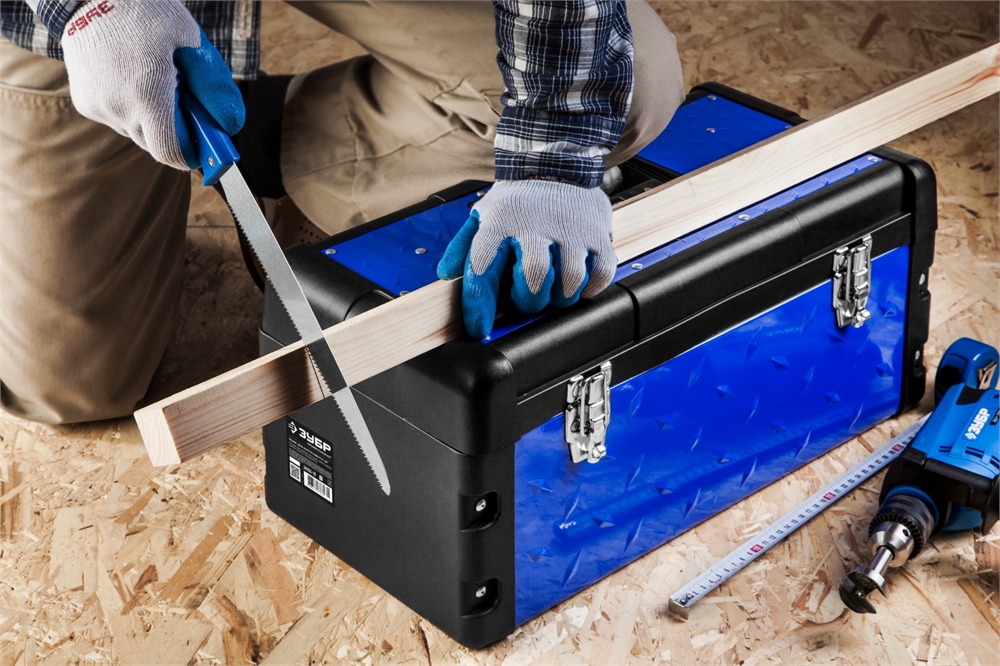 ЗУБР  СПЕЦ-18, 470 x 240 x 215 мм, (18″), металлический, ящик для инструментов, Профессионал (38155-18) 38155-18_z01