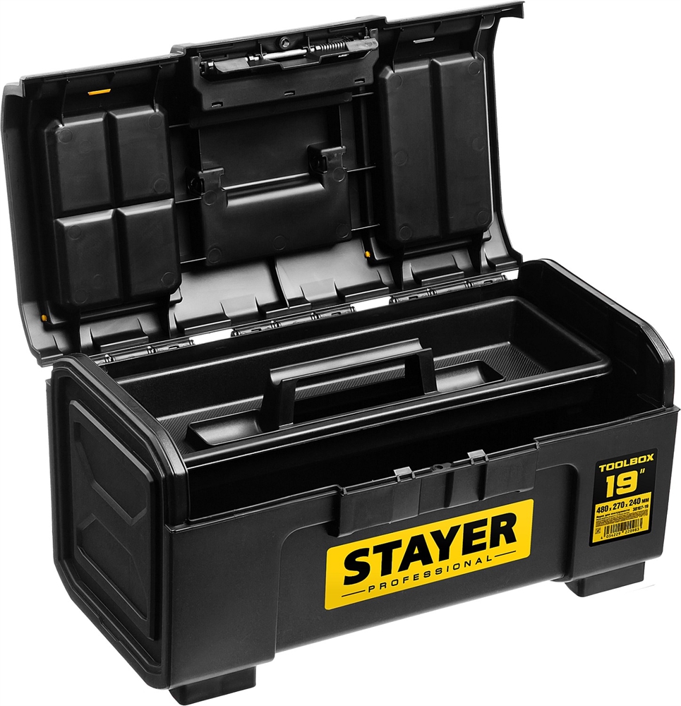 STAYER  TOOLBOX-19, 480 х 270 х 240, пластиковый ящик для инструментов, Professional (38167-19) 38167-19