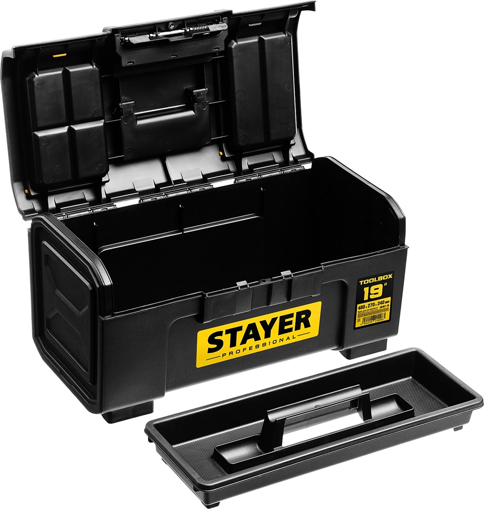 STAYER  TOOLBOX-19, 480 х 270 х 240, пластиковый ящик для инструментов, Professional (38167-19) 38167-19