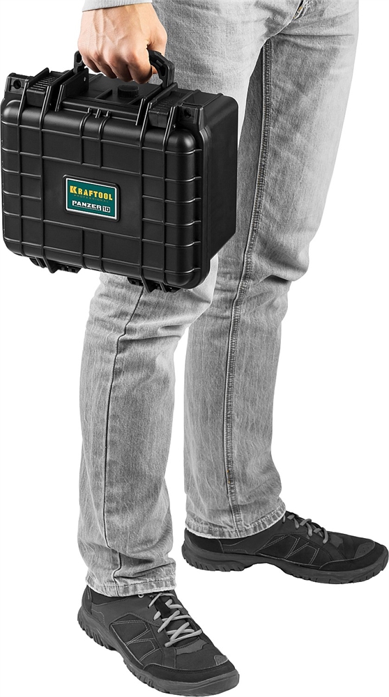 KRAFTOOL  PANZER-10, 270 х 240 х 170 мм, (10″), IP55, ударопрочный пластиковый ящик (38251-10) 38251-10