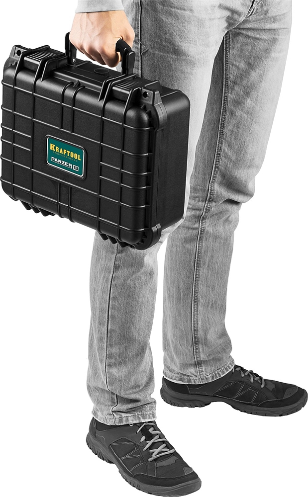 KRAFTOOL  PANZER-13, 340 х 290 х 150 мм, (13″), IP55, ударопрочный пластиковый ящик (38251-13) 38251-13