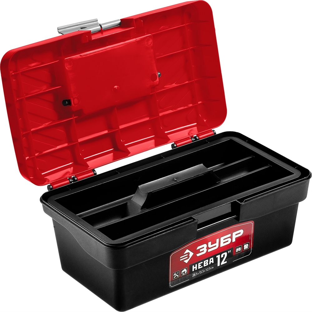 ЗУБР  НЕВА-12, 285 х 155 х 125 мм, (12″), пластиковый ящик для инструментов (38323-12) 38323-12