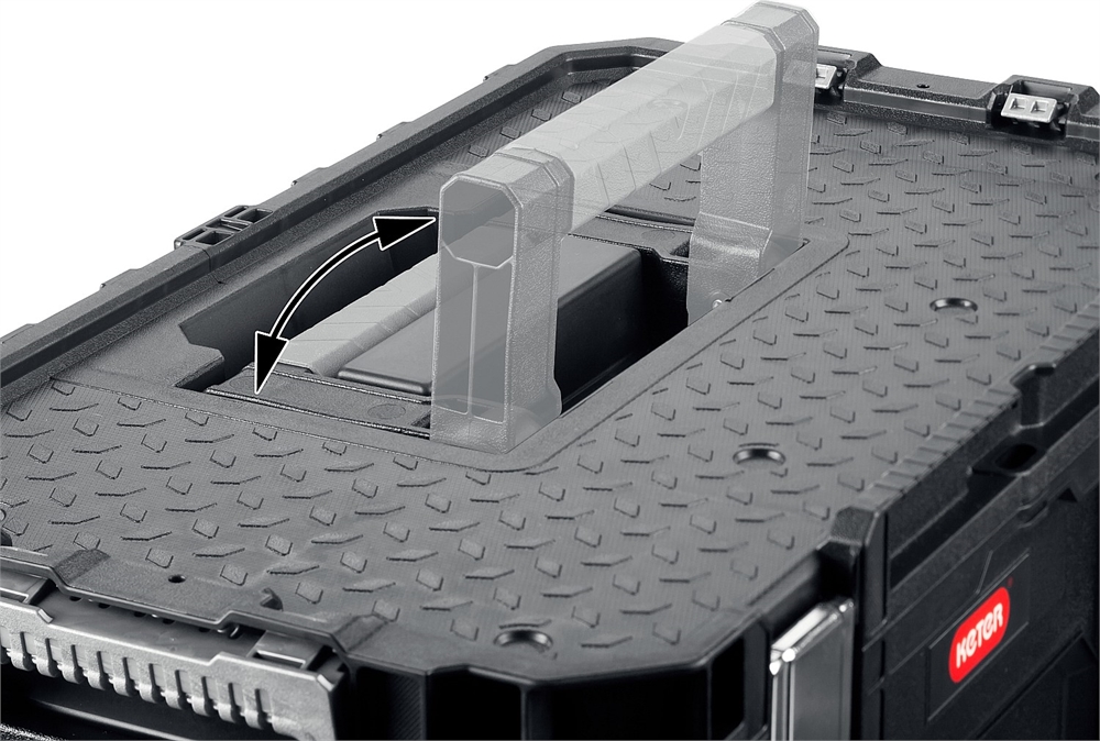 KETER  SMART ROLLING, 564 х 373 х 700 мм, (22″), набор пластиковый ящик-тележка + ящик для инструментов + ящик органайзер (38390-22) 38390-22