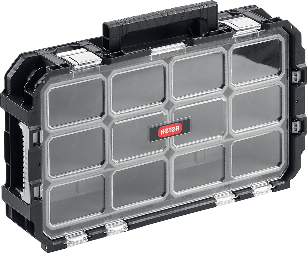 KETER  SMART ROLLING, 564 х 373 х 700 мм, (22″), набор пластиковый ящик-тележка + ящик для инструментов + ящик органайзер (38390-22) 38390-22