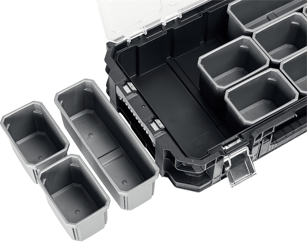 KETER  SMART ROLLING, 564 х 373 х 700 мм, (22″), набор пластиковый ящик-тележка + ящик для инструментов + ящик органайзер (38390-22) 38390-22