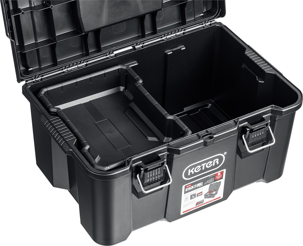 KETER  STACKNROLL, 525 х 345 х 260 мм, (21″), пластиковый ящик с крышкой (38398) 38398